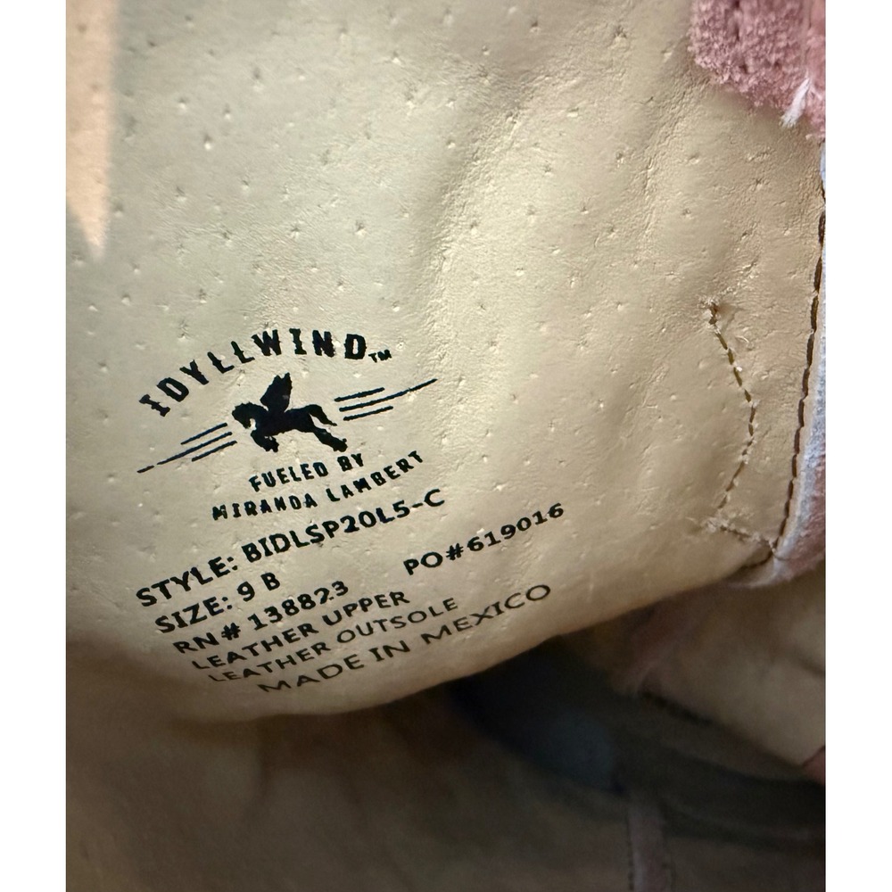 Idyllwind Miranda Lambert Charmed Life Pink Suede Western Cowboy Boots Womens 9B - Picture 6 of 6